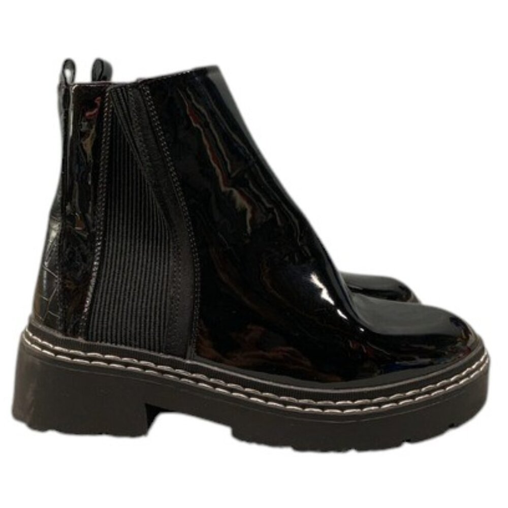 River Island‎ Chelsea Heel Boots Women’s 6 Black Chunky Ankle Booties EU39 Chic